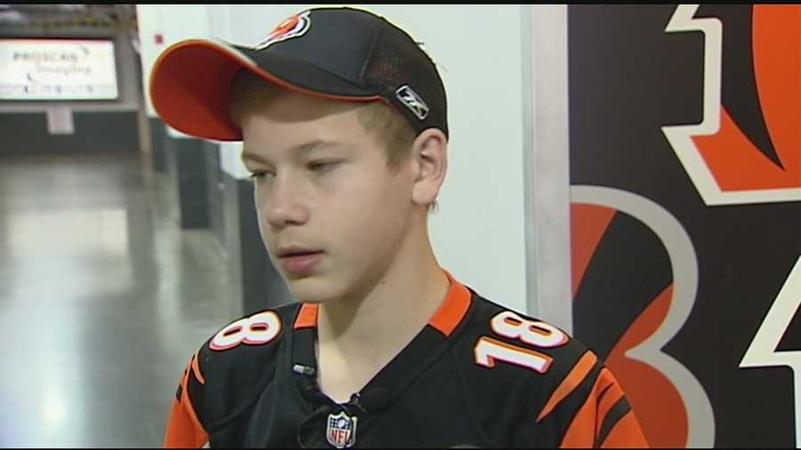 Cleveland boy has wish come true, meets Bengals players