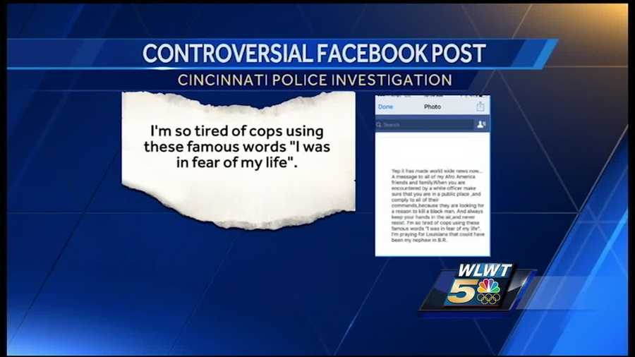 A Cincinnati police officer is under department review after the department said the officer posted a comment on Facebook.