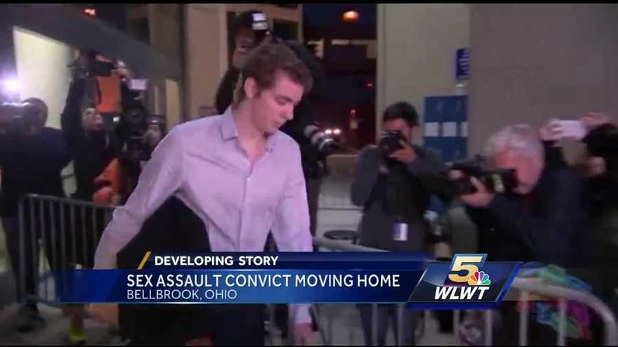 Protestors line sidewalks at Brock Turner’s Ohio home