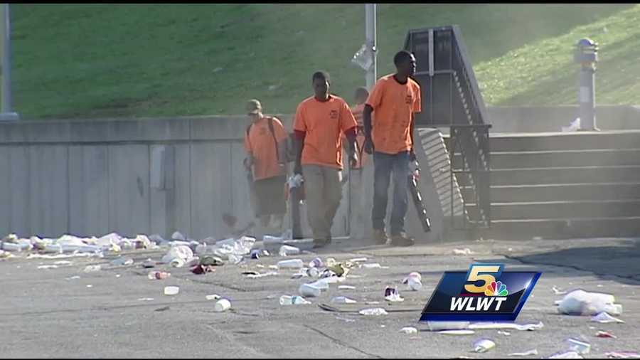 Riverfest’s celebration always leaves behind a trail of trash from the hundreds of thousands of people who come to enjoy the festivities.