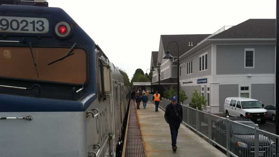 A special train carrying state and federal officials and guests traveled to Freeport and Brunswick for the events.
