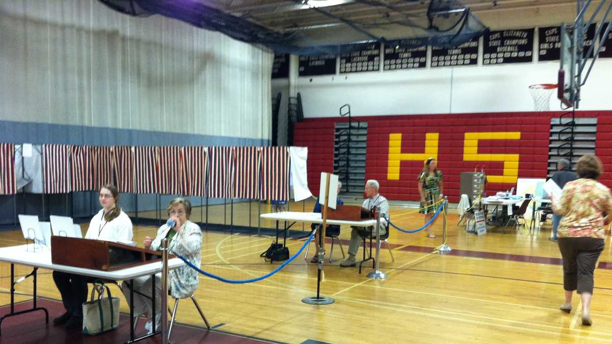 Various photos from Maine polling places