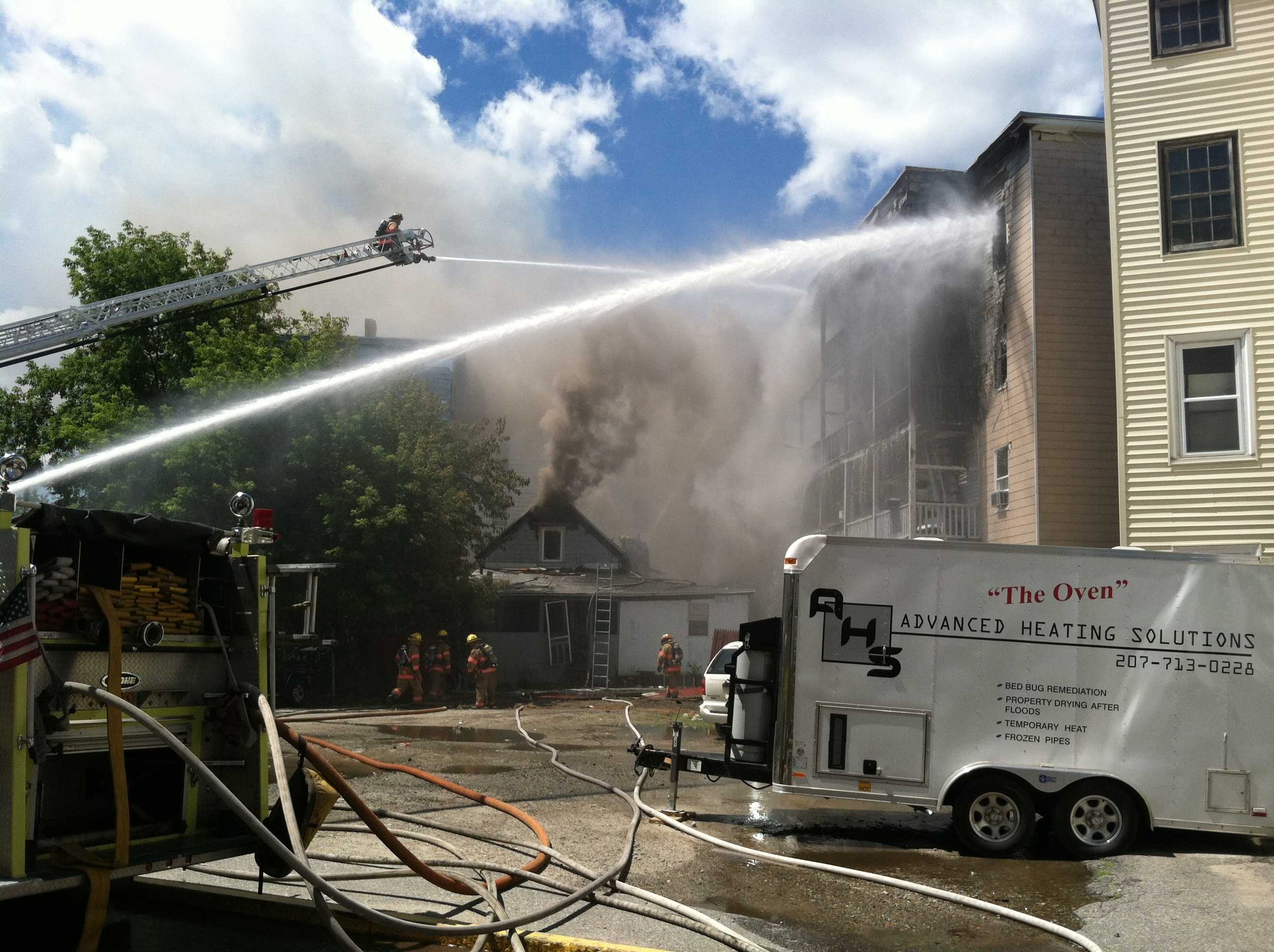 Photos: Crews Battle Lewiston Fire