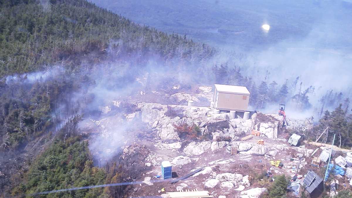 Photos Crews battle fire on Maine mountain