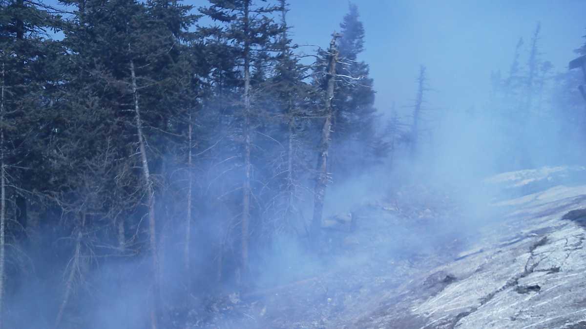 Photos Crews battle fire on Maine mountain