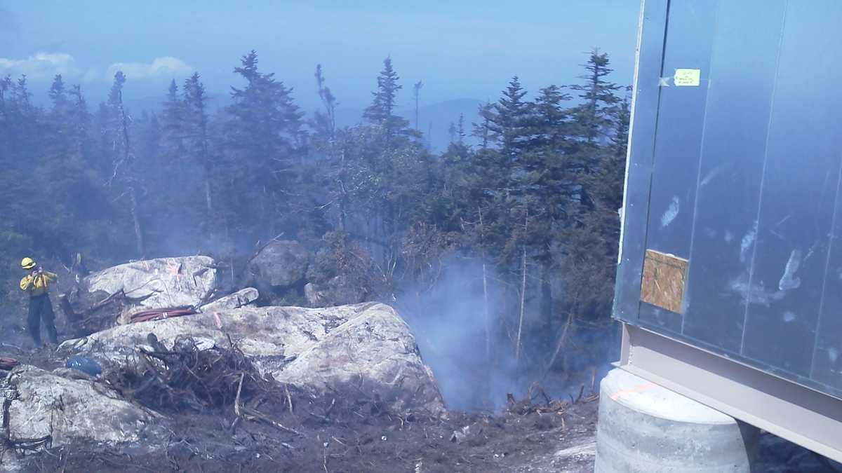 Photos Crews battle fire on Maine mountain
