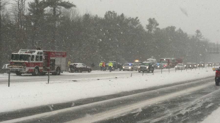 A 19 car pileup shut down a section of Interstate 295 in Cumberland Friday morning.