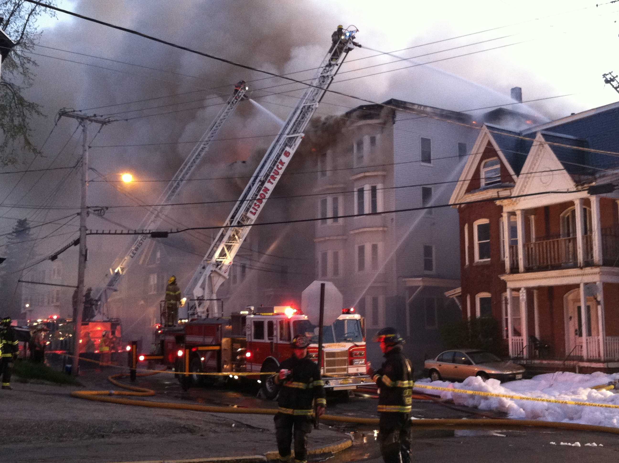 Photos: Lewiston Firefighters Battle Three-alarm Blaze