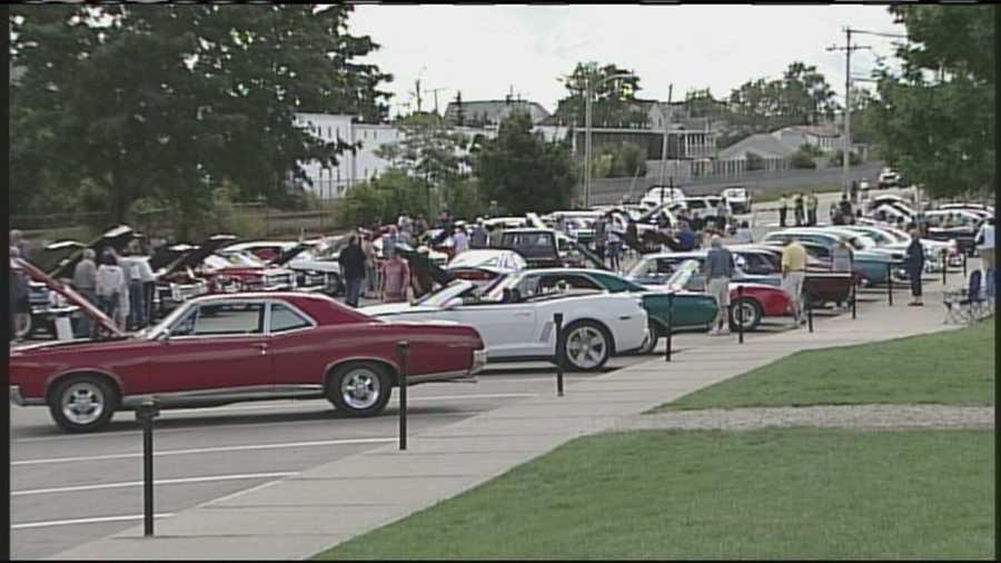 Classic cars displayed in Old Orchard Beach