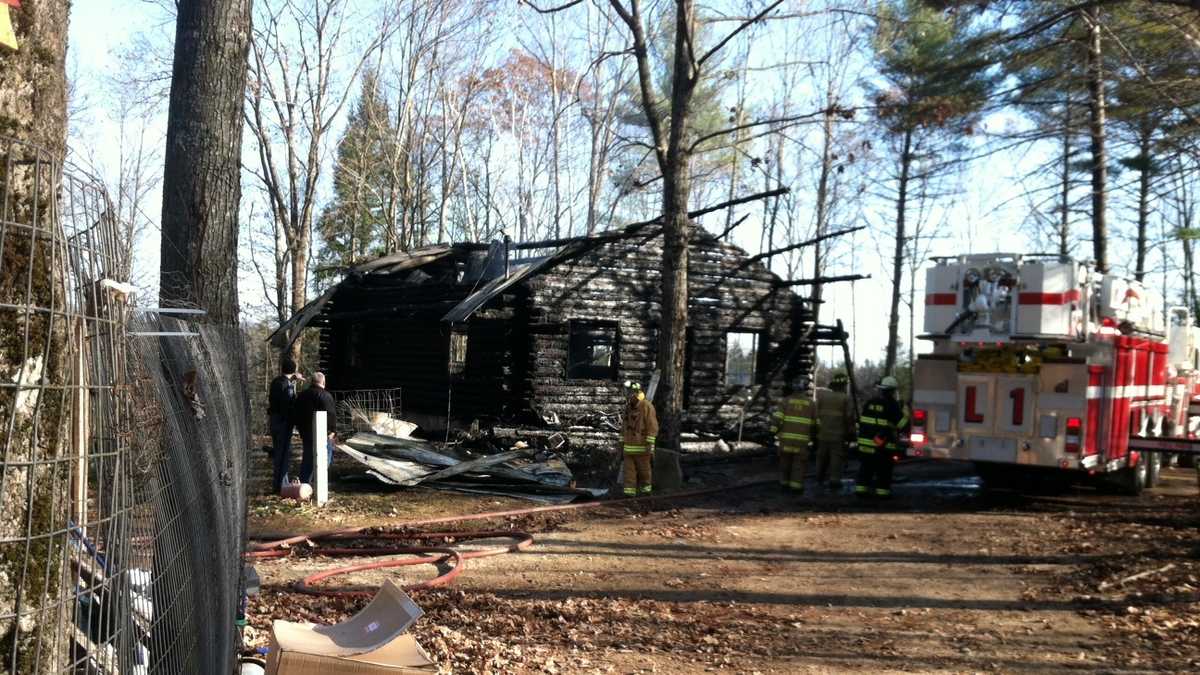 Bridgton log cabin destroyed by fire