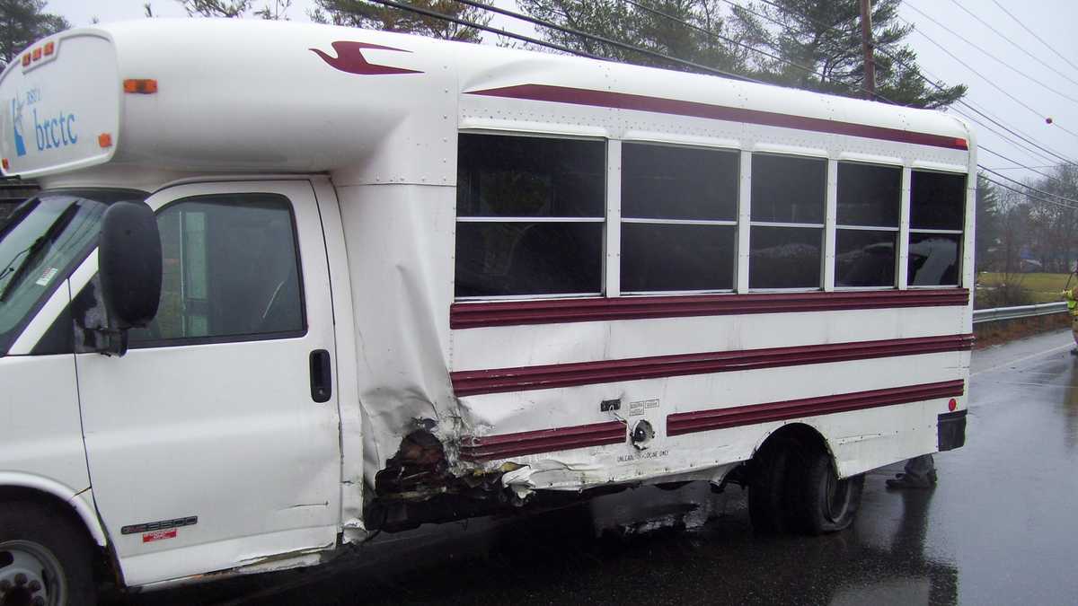 Car crashes into school bus in Bath