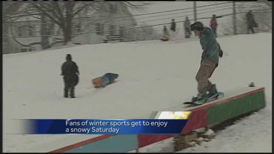 Saturday's winter storm meant fans of winter sports got a chance to experience some fun without heading too far away.