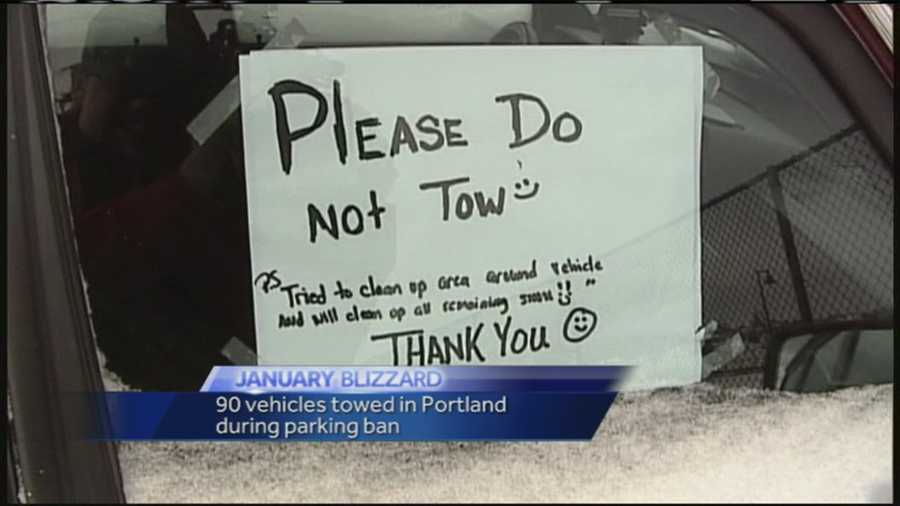 Tow trucks brought in about 90 cars who violated the city’s parking ban Monday night through Wednesday morning.