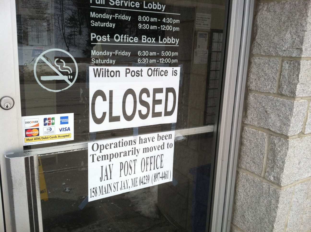 Snow damage closes Wilton post office