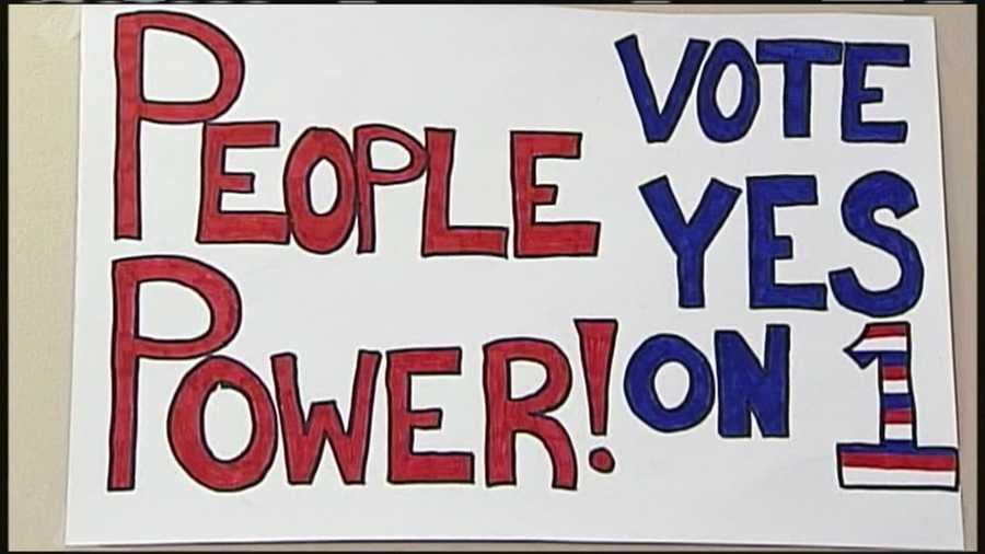 Volunteers with the Mainers for Accountable Elections, a nonpartisan, grassroots coalition, held a statewide "Of, By and For the People Day of Action" on Saturday.
