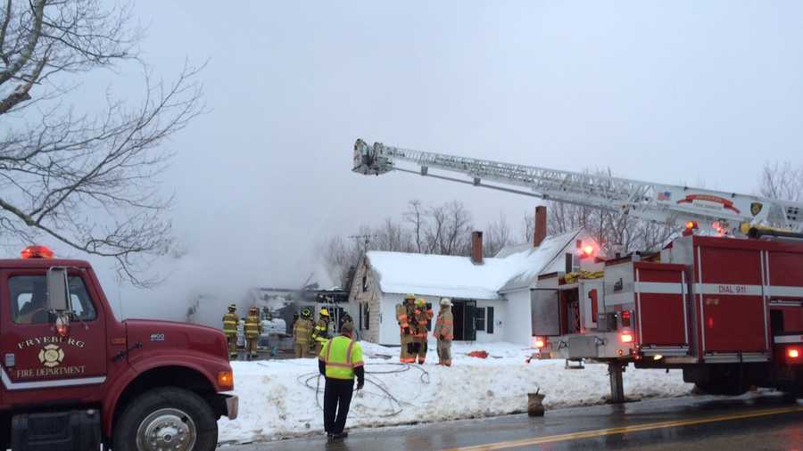 Crews fight Bridgton fire, Route 117 closed