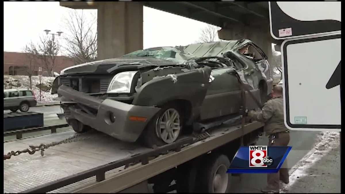 SUV goes off Route 1 viaduct, lands on truck