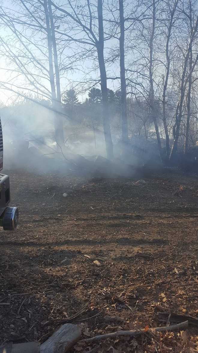 Firefighters battle wildfire in Gray
