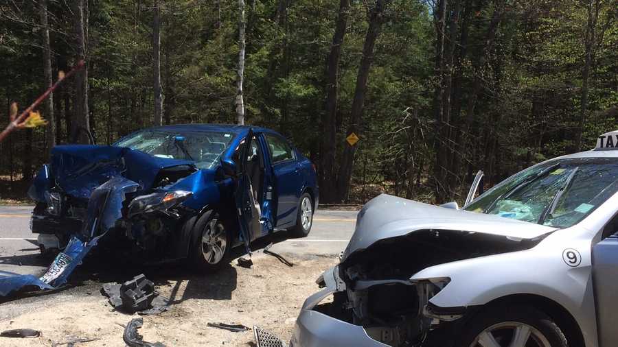 Taxi, car collide headon in New Gloucester