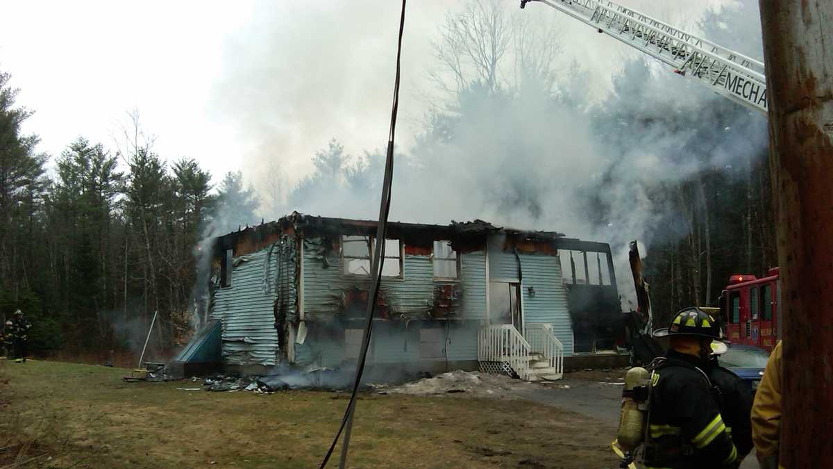 Fire destroys house in Poland