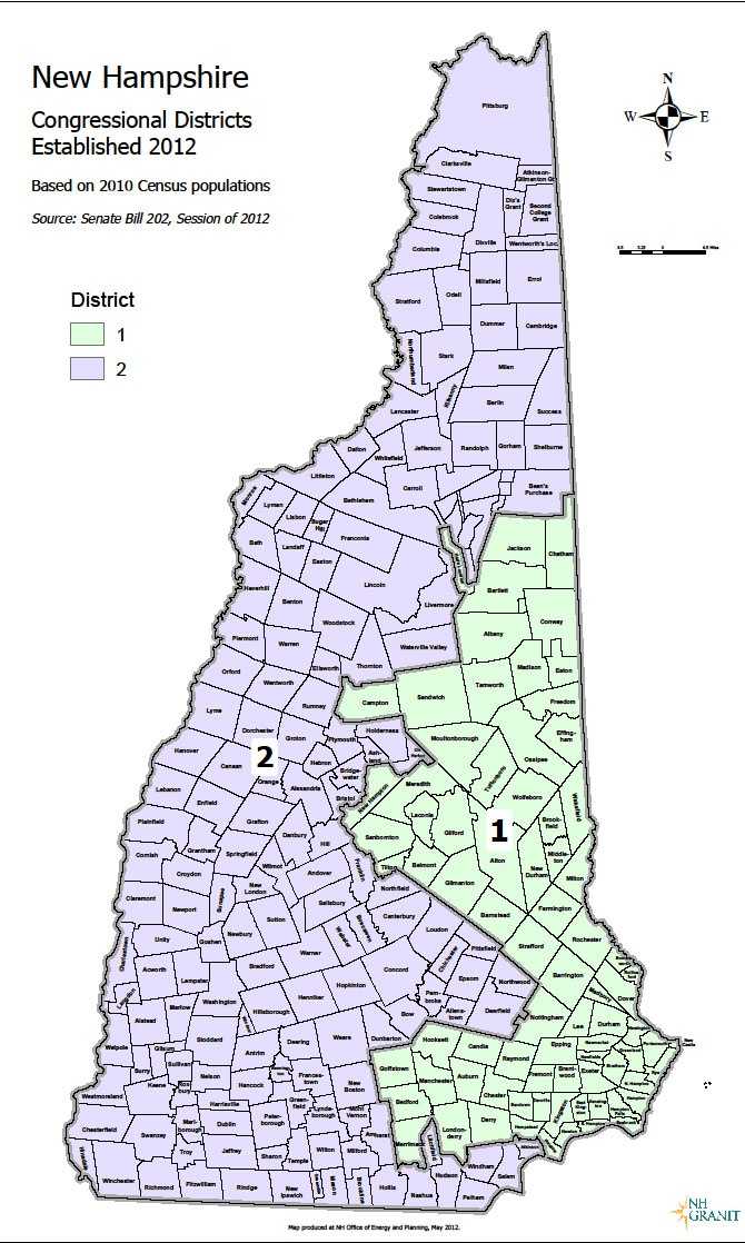 Nh Dot District Map Maps: New Hampshire Congressional Districts