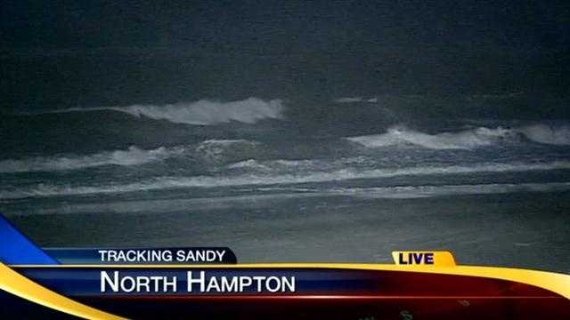 Ray Brewer live in North Hampton as rain, wind from Hurricane Sandy arrives