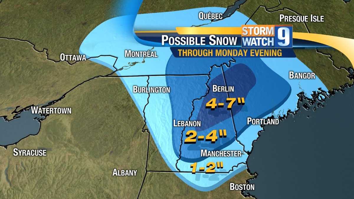 Snow arrives in New Hampshire