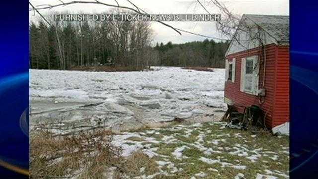 Ice jam causes flooding worries along river in Claremont