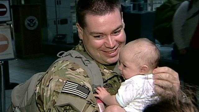 Members of the New Hampshire Army National Guard returned home Friday night.