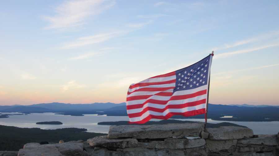 American flag atop Mt. Major