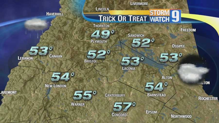 Some parts of NH to see showers for trickortreating