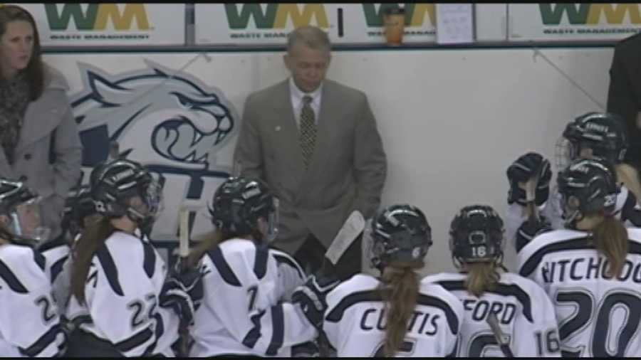 The UNH women's hockey coach is no longer with the team after the university received a report of "inappropriate" behavior during a game.