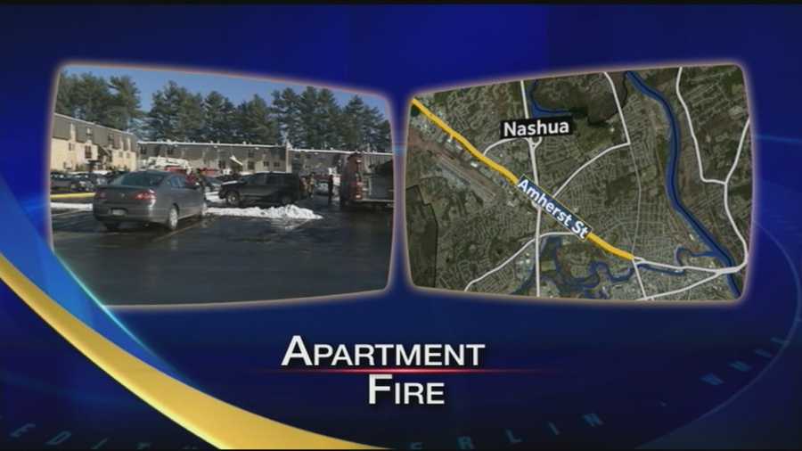 Firefighters respond to fire at an apartment complex in Nashua.