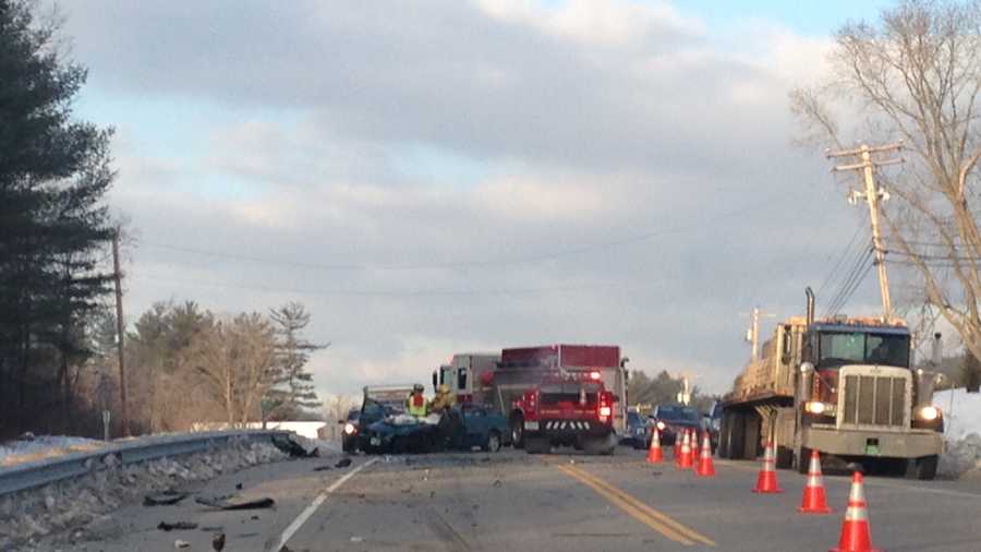 1 hurt after car collides with tractor-trailer in Newport