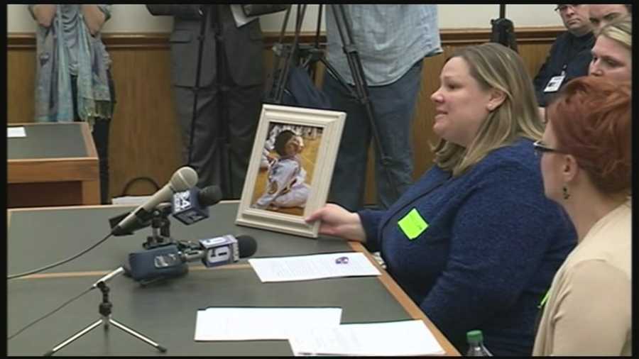 Mother of slain boy testifies on domestic violence bill