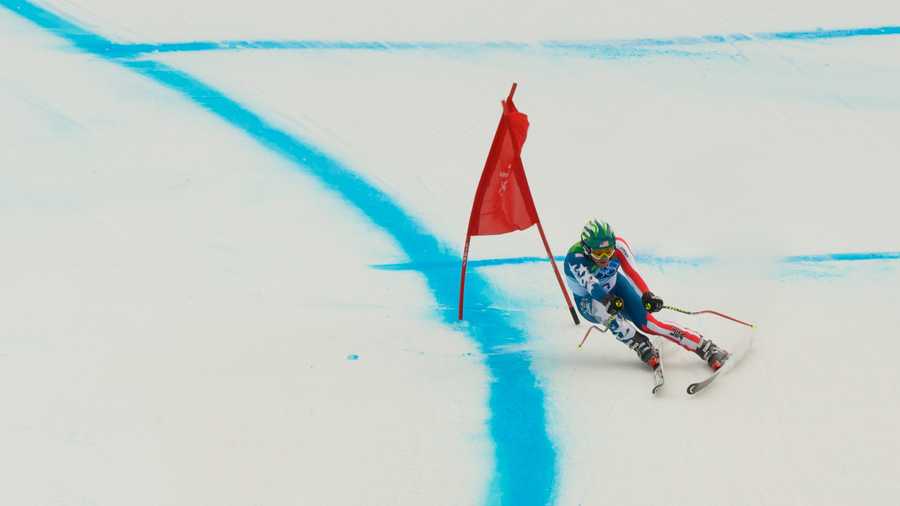 Bode Miller in the downhill at the 2010 Winter Olympics.