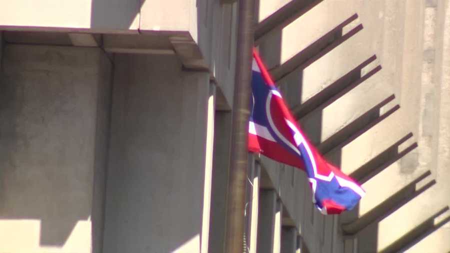 Mayor Marty Walsh is paying off a bet by flying the Canadiens flag outside Boston City Hall.