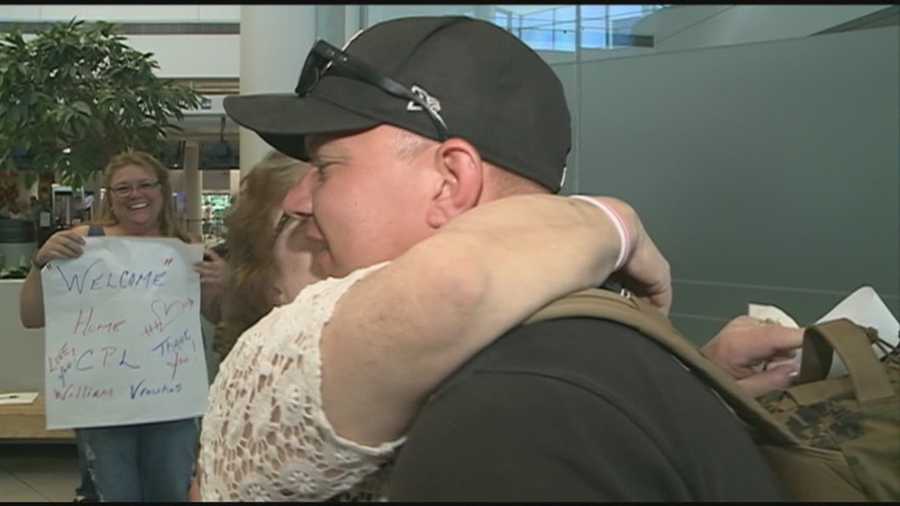 After a 2 year deployment, Cpl C.J. Vrouhas returns home