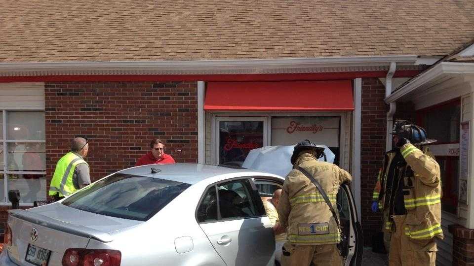 Car Crashes Into Friendlys Injuring 2