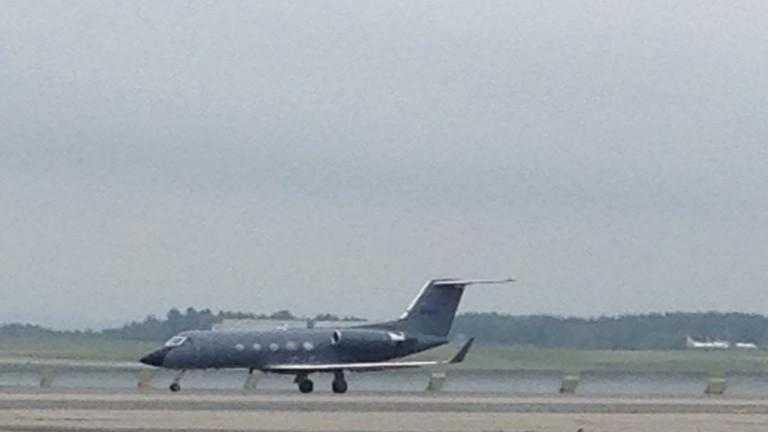 A Gulfstream 3 transporting one American infected with Ebola stopped at the Bangor International Airport on Saturday for refueling and supplies. The air ambulance was in transit from Libya to Emory University in Georgia.