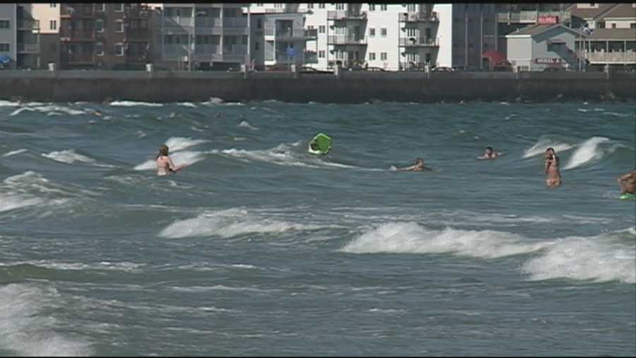 Lifeguards out on full force as rip currents hit Hampton Beach.