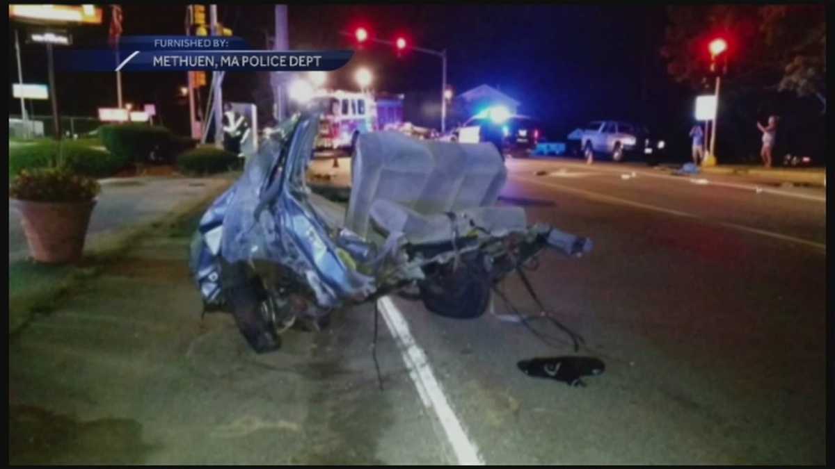 Car splits in half after highspeed chase