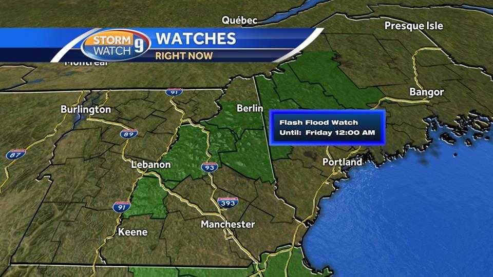Flash flood watches in effect as heavy rain moves through