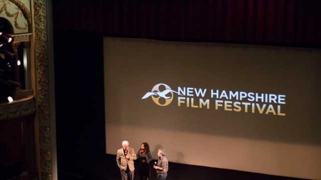 The parents of slain journalist James Foley accept an award on his behalf at a screening held by the New Hampshire Film Festival.