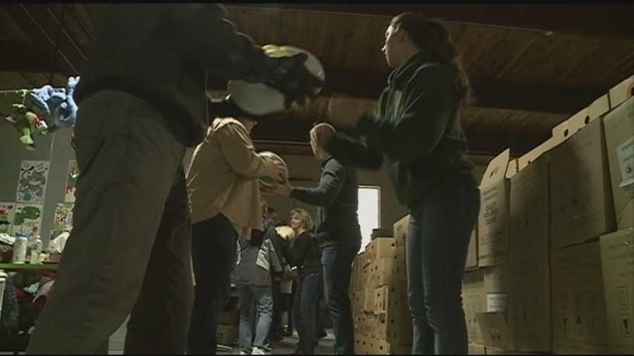A local radio station collected turkeys in a partnership with Hannaford Supermarkets Saturday.
