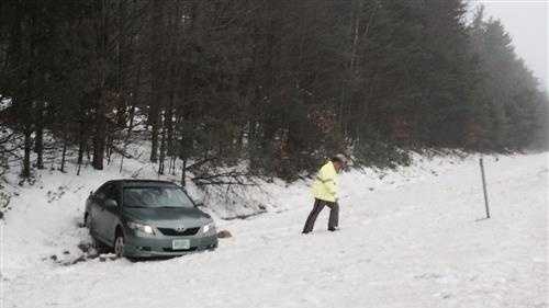 Numerous accidents due to slick roads were reported across New Hampshire on Tuesday.