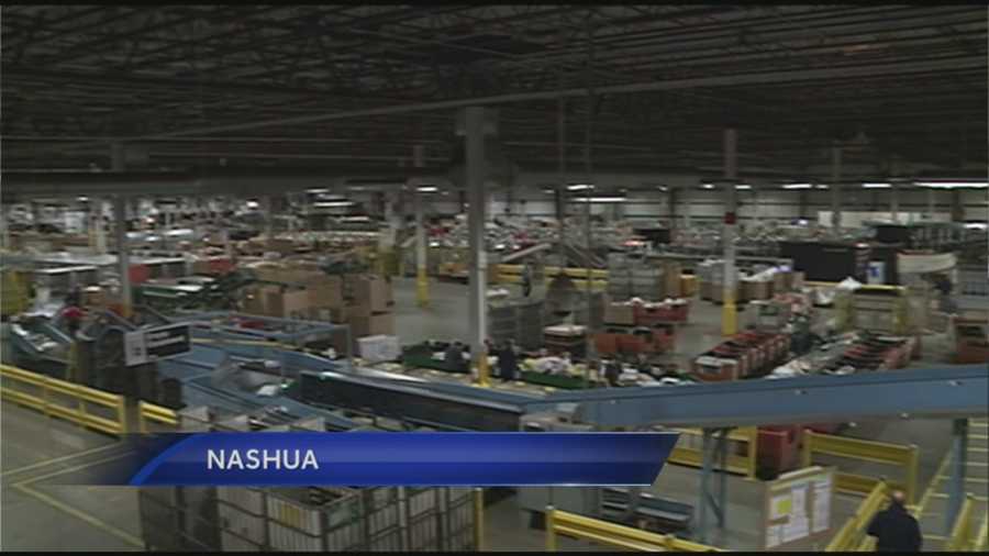 300,000 packages to be processed at Nashua facility Monday night.