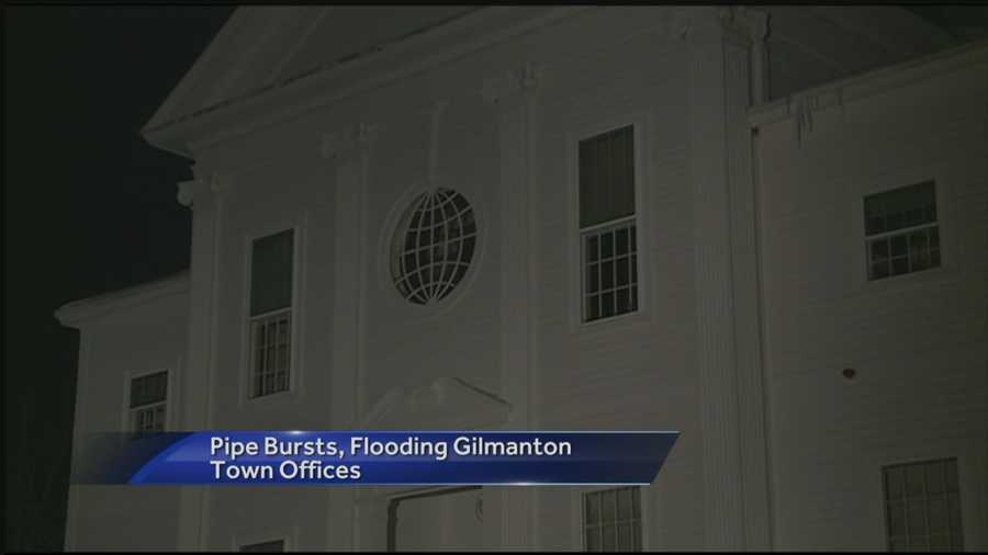 The Gilmanton town offices will be closed on Monday after a pipe burst in the building.