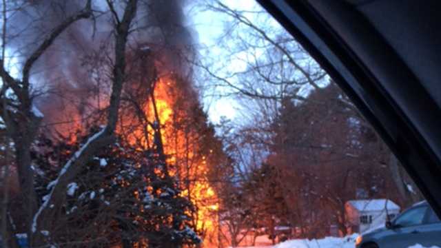A Somersworth home was destroyed by a fire overnight.