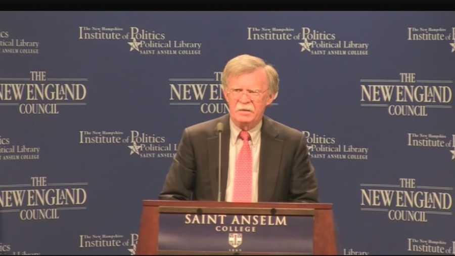 Potential Republican presidential candidate John Bolton was the featured speaker in the latest installment of the "Politics & Eggs" series in Manchester on Friday.